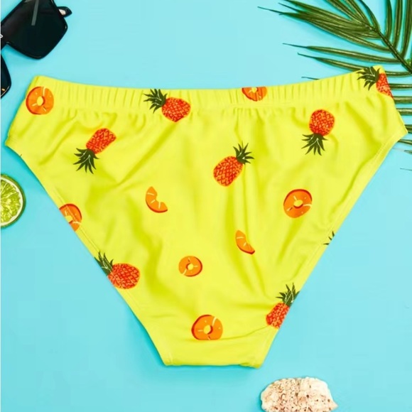 NWOT - Men’s Casual Swim Briefs with Drawstring (Pineapple Print / Multiple) - Picture 5 of 9